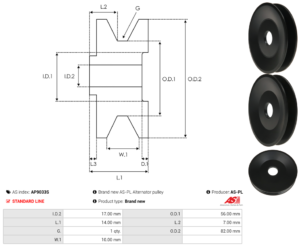 Poulie alternateur AP9033S