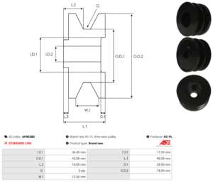 Poulie alternateur AP9038S