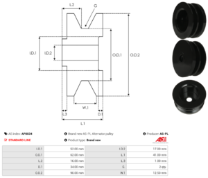 Poulie alternateur AP0034