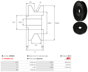 Poulie alternateur AP5043S