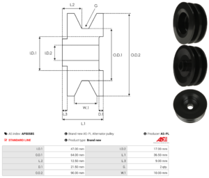 Poulie alternateur AP5058S