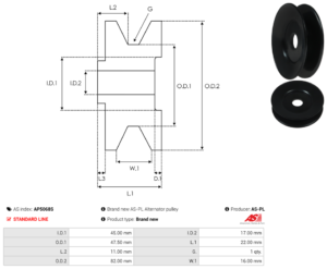 Poulie alternateur AP5068S