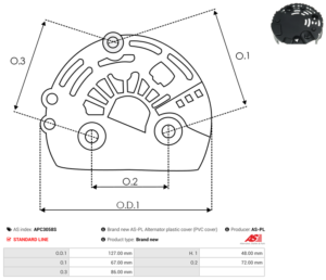 Capot alternateur APC3058S
