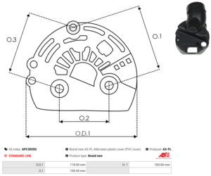 Capot alternateur APC3059S
