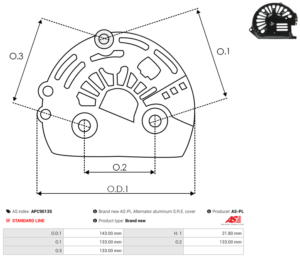 Capot alternateur APC9013S