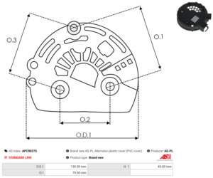 Capot alternateur APC9027S
