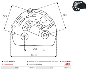 Capot alternateur APC0072S