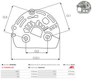 Capot alternateur APC6036S