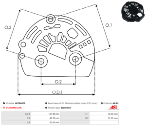 Capot alternateur APC6047S