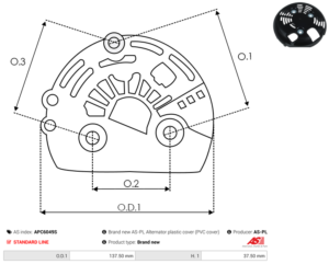 Capot alternateur APC6049S