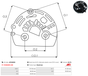 Capot alternateur APC6050S