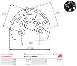 Capot alternateur APC6054S