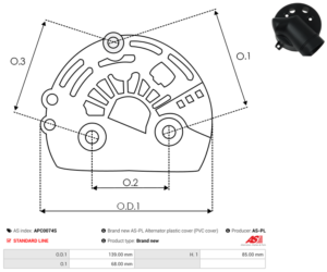 Capot alternateur APC0074S