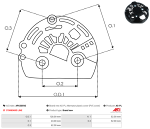 Capot alternateur APC6059S