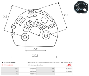Capot alternateur APC6069S