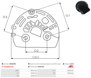 Capot alternateur APC6070S
