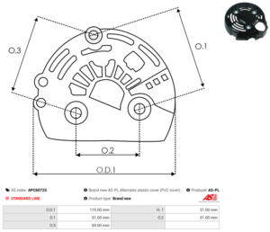 Capot alternateur APC6072S