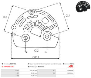 Capot alternateur APC0076S