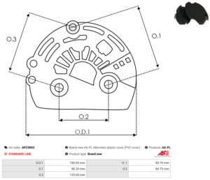 Capot alternateur APC9002
