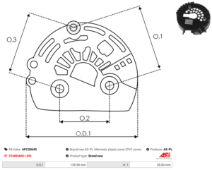 Capot alternateur APC3064S