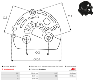 Capot alternateur APC3071S