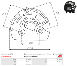 Capot alternateur APC3076S
