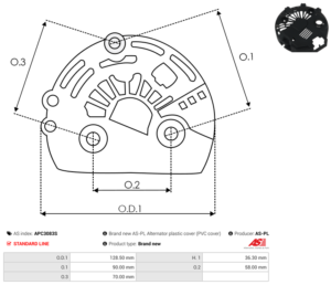 Capot alternateur APC3083S
