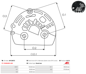 Capot alternateur APC3087S