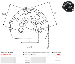Capot alternateur APC3088S