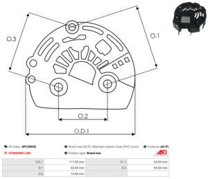 Capot alternateur APC3093S
