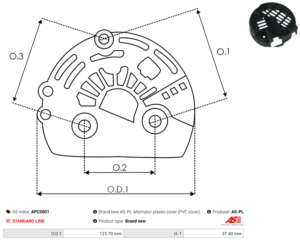 Capot alternateur APC5001