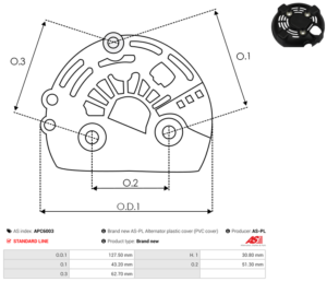 Capot alternateur APC6003