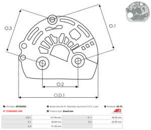 Capot alternateur APC6026S