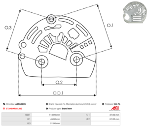 Capot alternateur ABR6063S