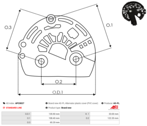 Capot alternateur APC0027