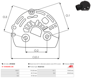 Capot alternateur APC0028