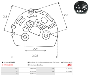 Capot alternateur APC0035