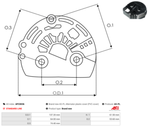 Capot alternateur APC0036