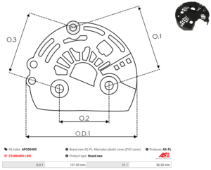Capot alternateur APC0045S