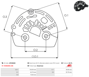 Capot alternateur APC0046S