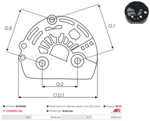 Capot alternateur APC0048S