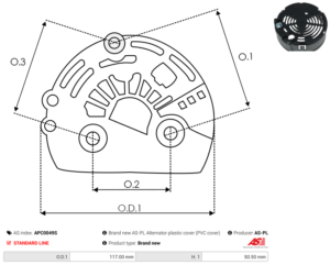 Capot alternateur APC0049S