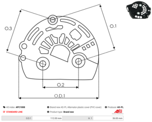 Capot alternateur APC1008