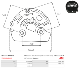 Capot alternateur APC0067S
