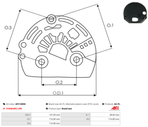 Capot alternateur APC1009S