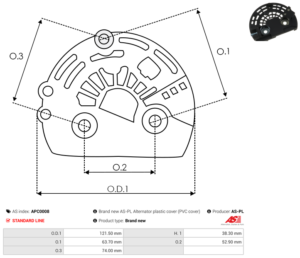 Capot alternateur APC0008