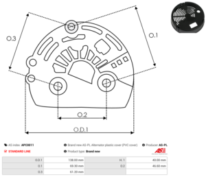 Capot alternateur APC0011