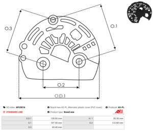 Capot alternateur APC0016