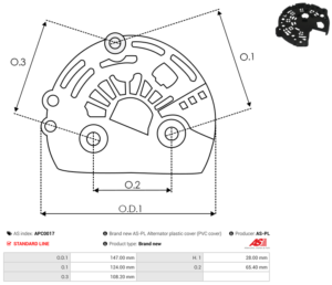 Capot alternateur APC0017