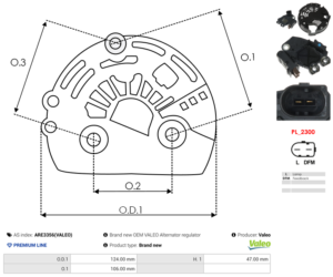 Capot alternateur ARE3356(VALEO)